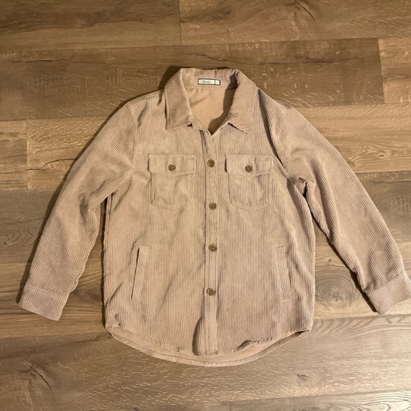 2 Bella beige corduroy shacket , L - Picture 1 of 6